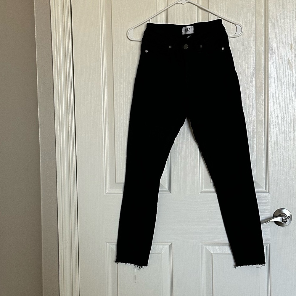 PAIGE: black skinny jeans - Size 24